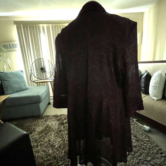 R & M Richards Women's Purple Metallic Open Front Jacket Plus Size 20W Wedding - Picture 10 of 14